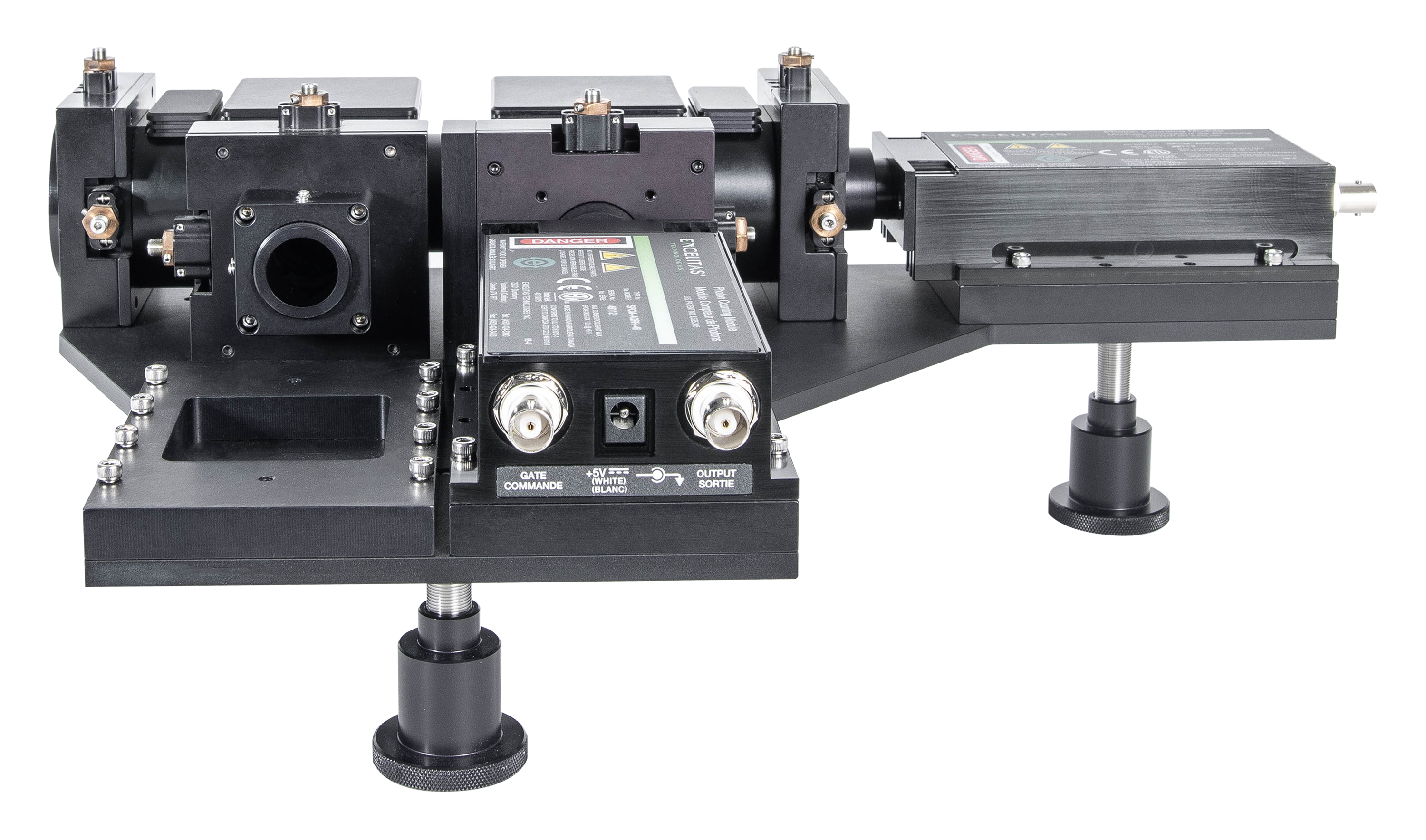 Single Photon Counting Modules on Three-Detector MiniTDU Back View