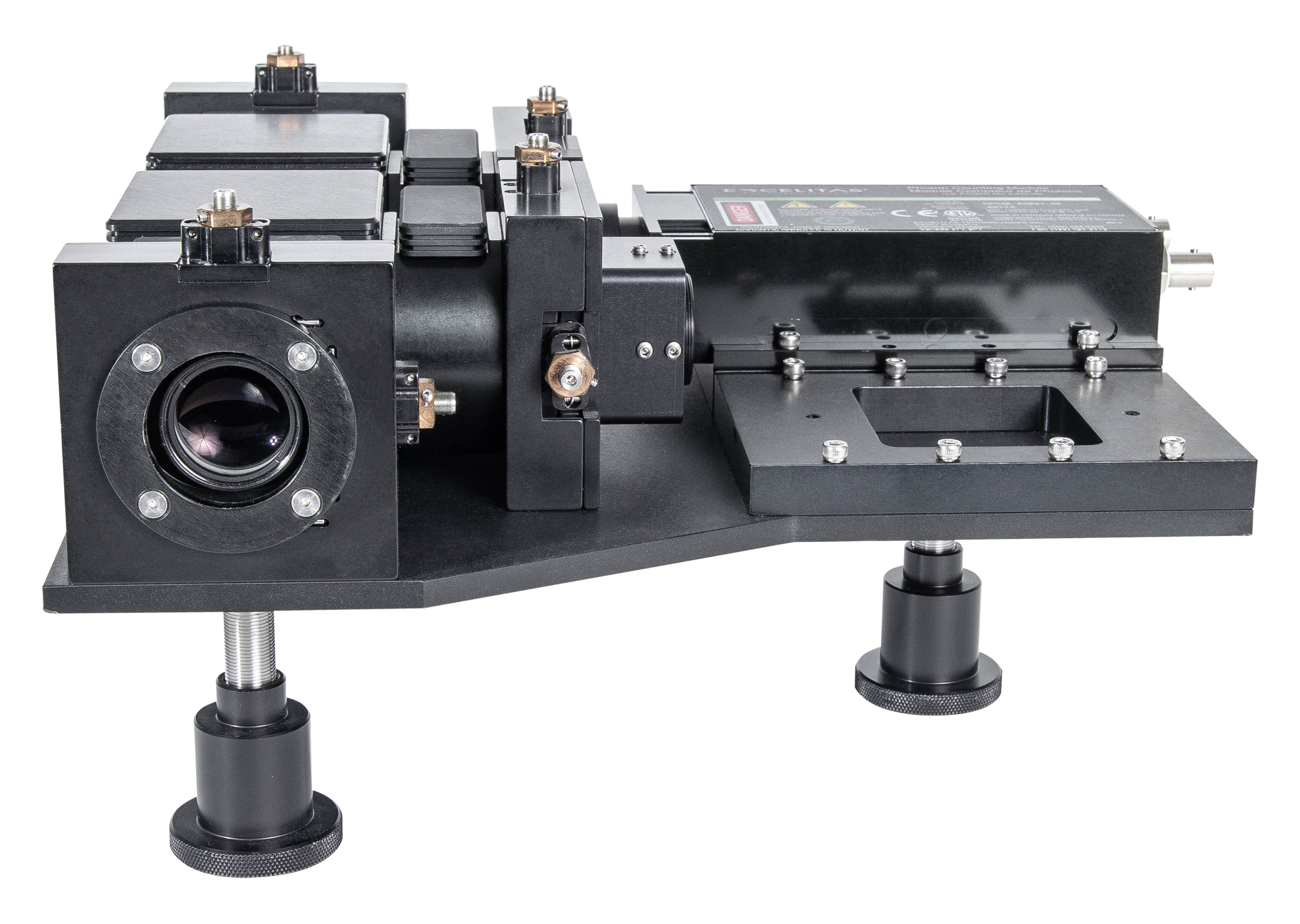 Single Photon Counting Modules on Three-Detector MiniTDU Side View