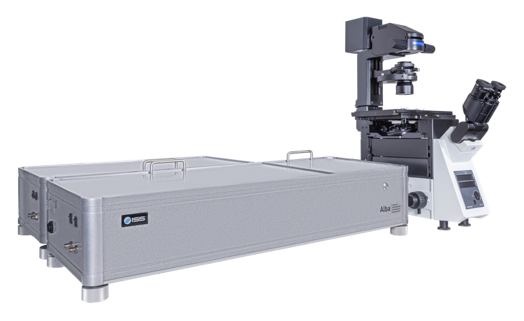 Alba v5 Laser Scanning Microscope utilizing Evident (Olympus) Microscope