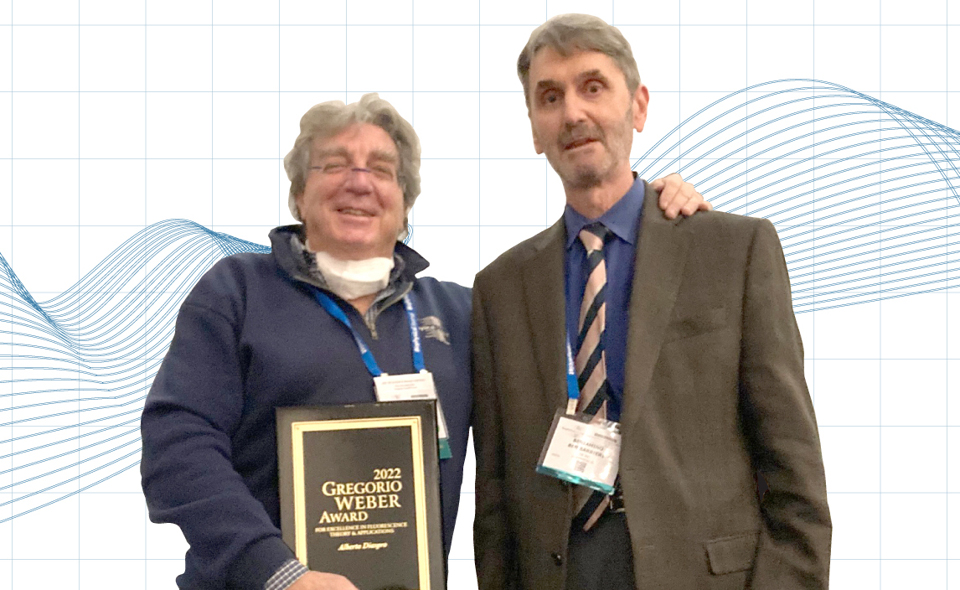 Photo of Prof. Alberto Diaspro Standing Next to Dr. Beniamino Barbieri